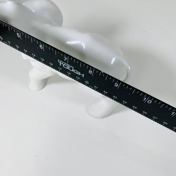 ArtMark White Elephant Figurine VTG Ceramic Upturned Trunk MCM Boho Animal Decor - Picture 12 of 15